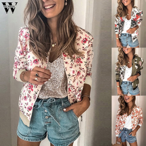 Floral Print Zipper Slim Long Sleeve Bomber Jacket... 4.2 ⭐⭐⭐⭐⭐” 280 ratings - brandscluster