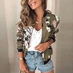 Floral Print Zipper Slim Long Sleeve Bomber Jacket... 4.2 ⭐⭐⭐⭐⭐” 280 ratings - brandscluster
