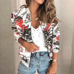 Floral Print Zipper Slim Long Sleeve Bomber Jacket... 4.2 ⭐⭐⭐⭐⭐” 280 ratings - brandscluster