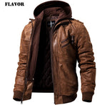 Men's Real Leather Jacket Men Motorcycle Removable Hood ... 4.2 ⭐⭐⭐⭐⭐” 90 ratings - brandscluster