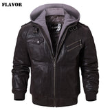 Men's Real Leather Jacket Men Motorcycle Removable Hood ... 4.2 ⭐⭐⭐⭐⭐” 90 ratings - brandscluster