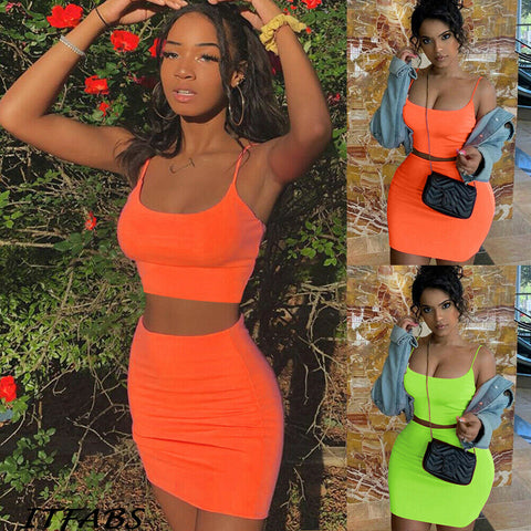 Women Tank Crop Tops Skirt Outfits Two Piece Bodycon ... 4.2 ⭐⭐⭐⭐⭐” 200 ratings - brandscluster