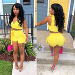 Two Piece Set Summer women crop tops High Waist Shorts ... 4.2 ⭐⭐⭐⭐⭐” 169 ratings - brandscluster